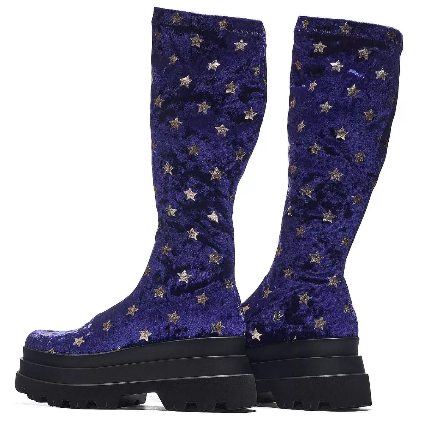 Hot Aksamitne Dlugie Buty Celestial Dusk Trident - Spellbound Purple | Koi Damskie Buty Platformowe