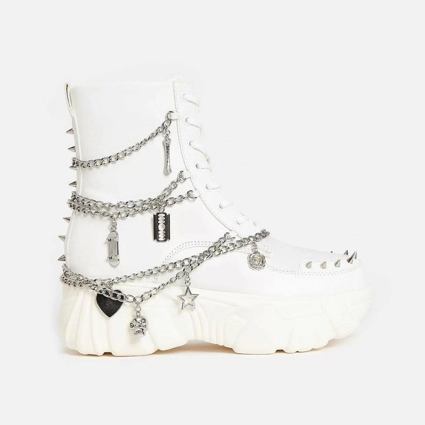 Fashion Biale Buty Mystic Charm Z Koscia Catch Damskie Buty Platformowe