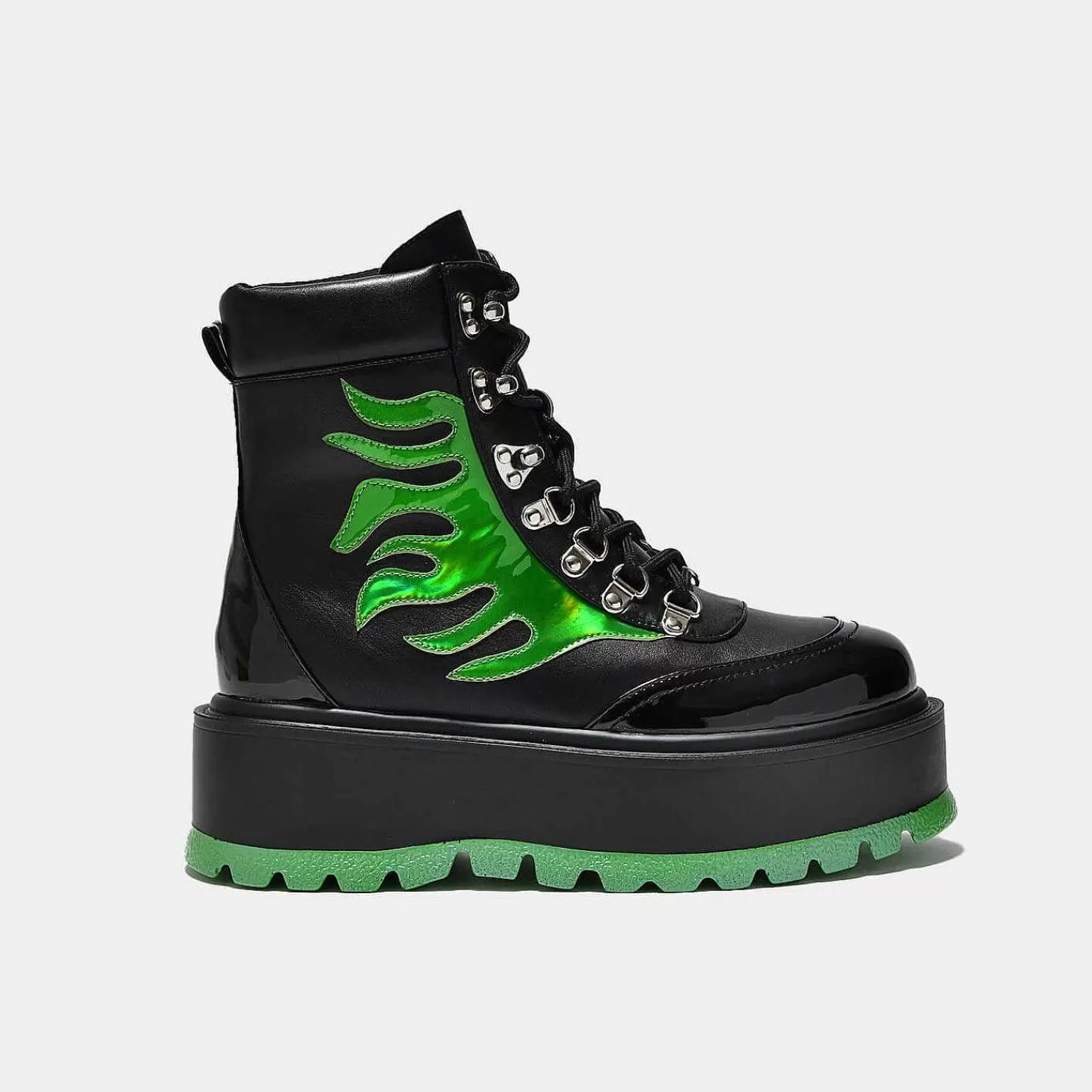 Sale Buty Cha Cha Cha Z Hologramowym Plomieniem Damskie Buty Platformowe