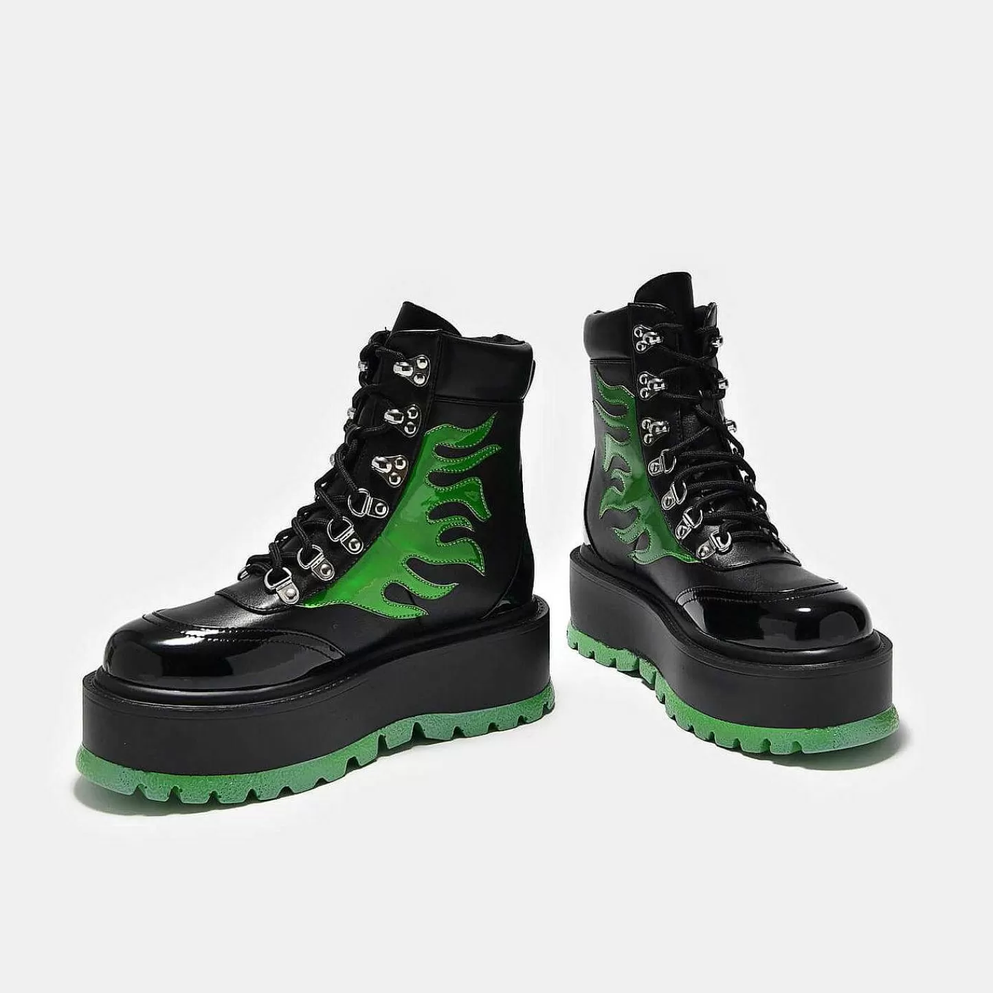 Sale Buty Cha Cha Cha Z Hologramowym Plomieniem Damskie Buty Platformowe