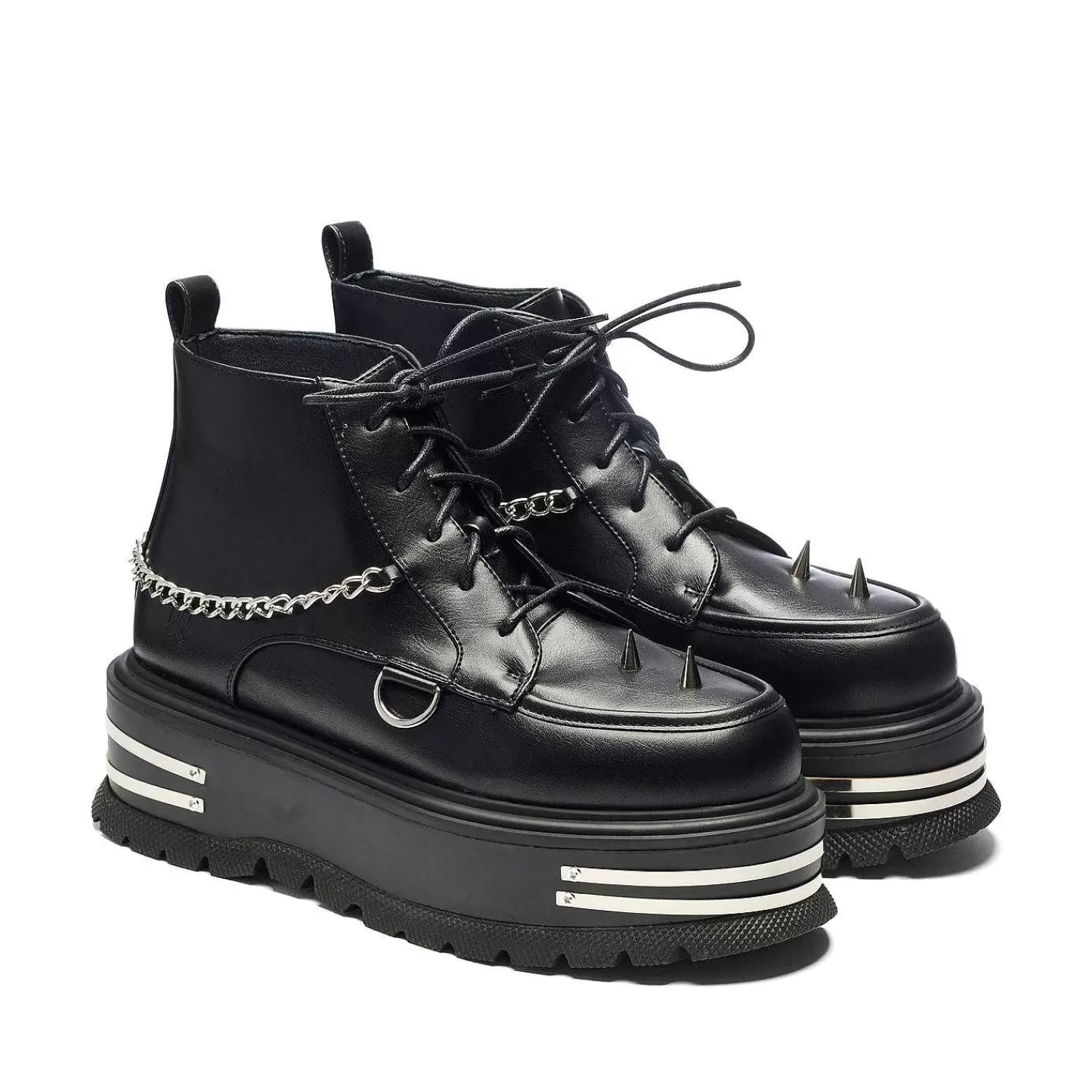 Best Buty Grunge The Silence Platform - Czarne Damskie Buty Do Kostki