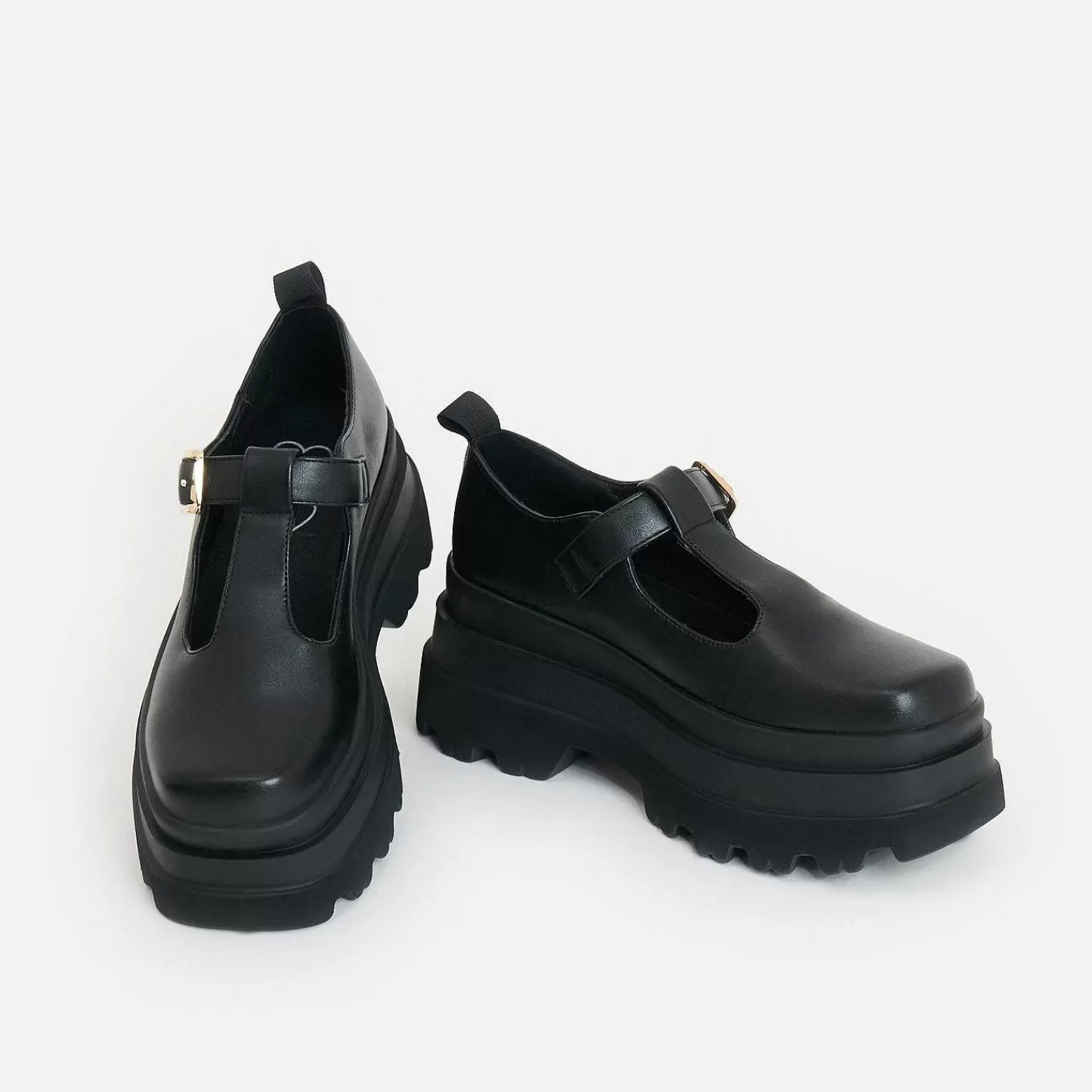 Hot Buty Mary Jane Na Platformie Silent Amity Trident Damskie Czarnej Mary Janes
