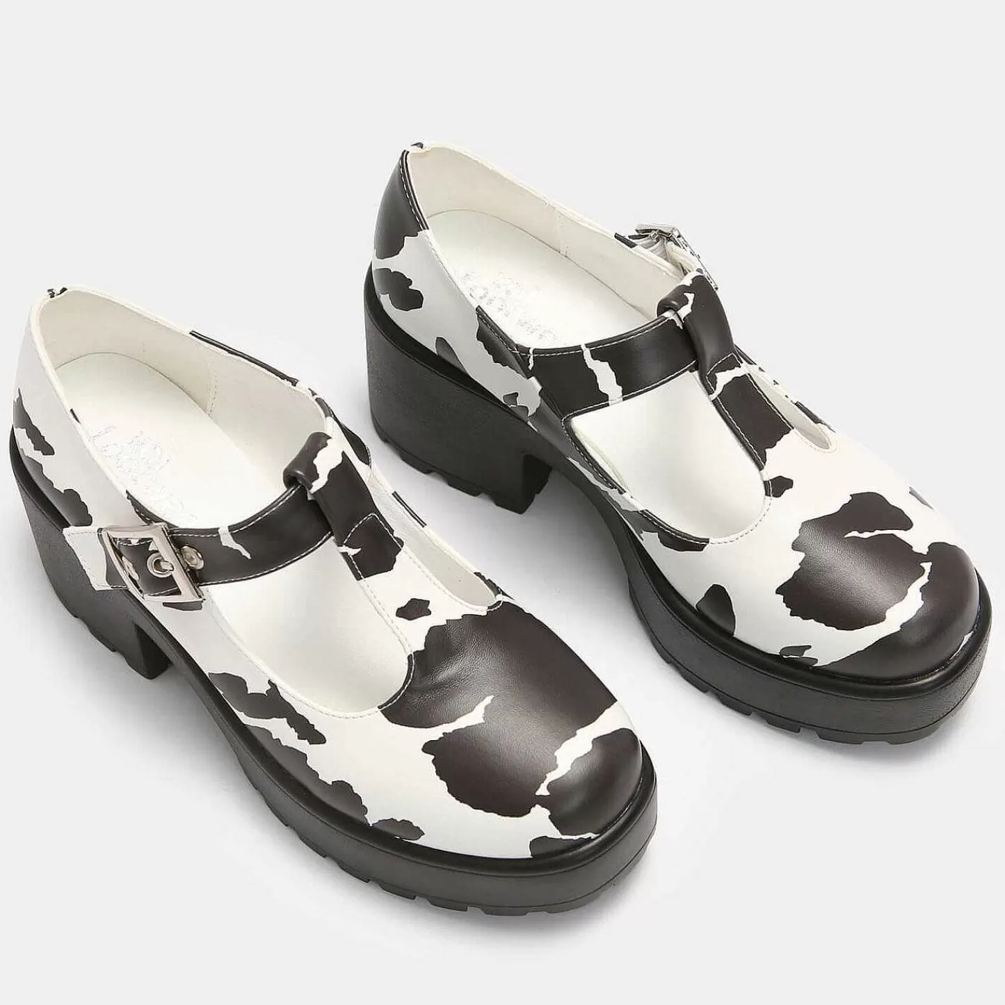 Outlet Buty Mary Jane Z Nadrukiem Krowy Sai „Nettie Edition" Damskie Wydrukowano Mary Janes