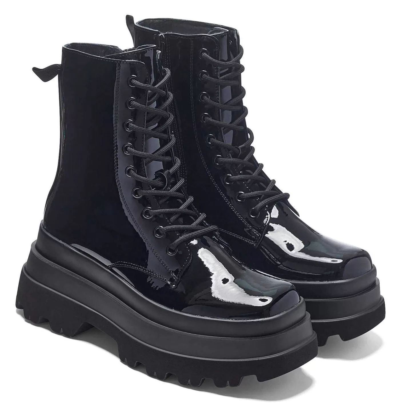 Online Buty Na Platformie Patentowej Deathwatch Trident Damskie Grube Buty