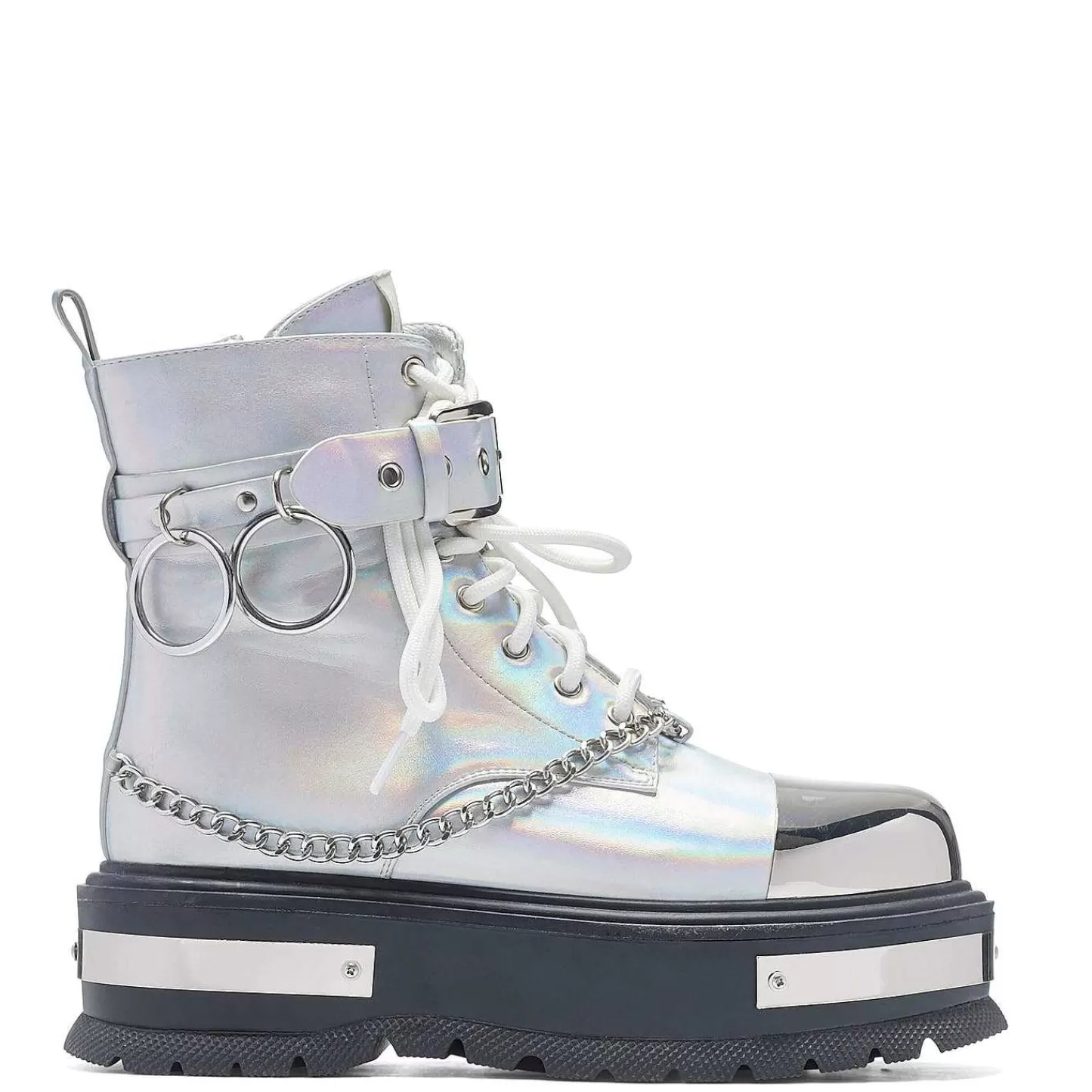Cheap Buty Na Platformie Sprzetowej Borin - Srebrny Hologram Damskie Buty Do Kostki