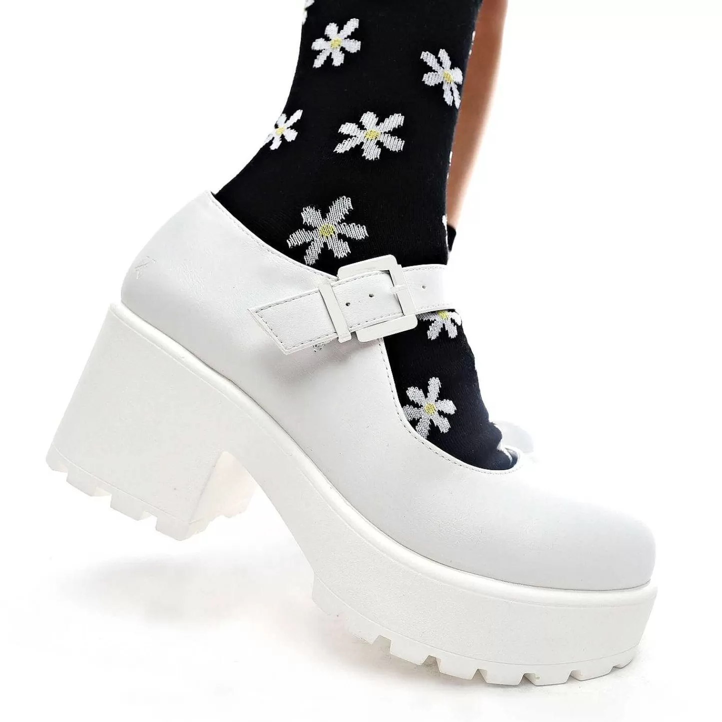 Outlet Buty Tira Mary Jane „White Washout Edition" Damskie Maryjane