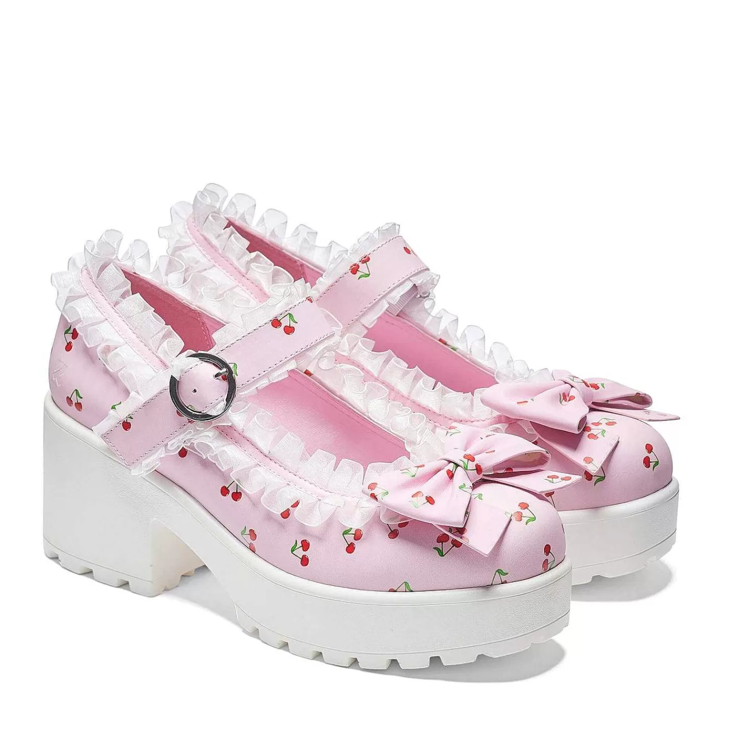 Shop Buty Tira Mary Janes „Pink Cherry Bakewell Edition" Damskie Wydrukowano Mary Janes