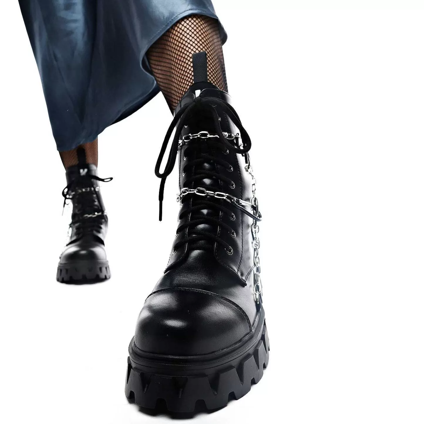 Store Buty Z Lancuszkiem Cyrus Damskie But Wojskowy