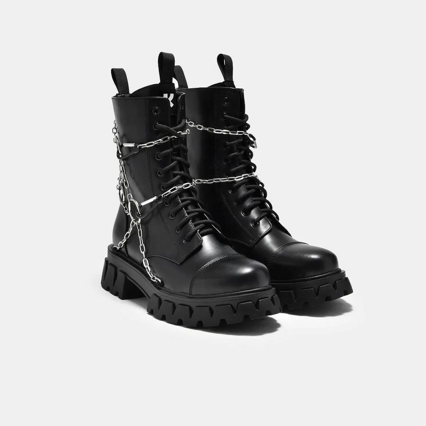 Store Buty Z Lancuszkiem Cyrus Damskie But Wojskowy