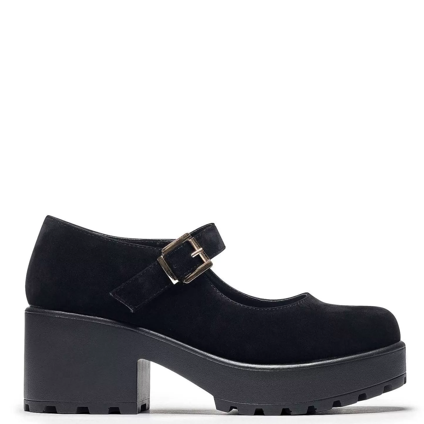 Hot Czarne Buty Mary Jane Na Grubej Platformie Damskie Zamszowe Mary Janes