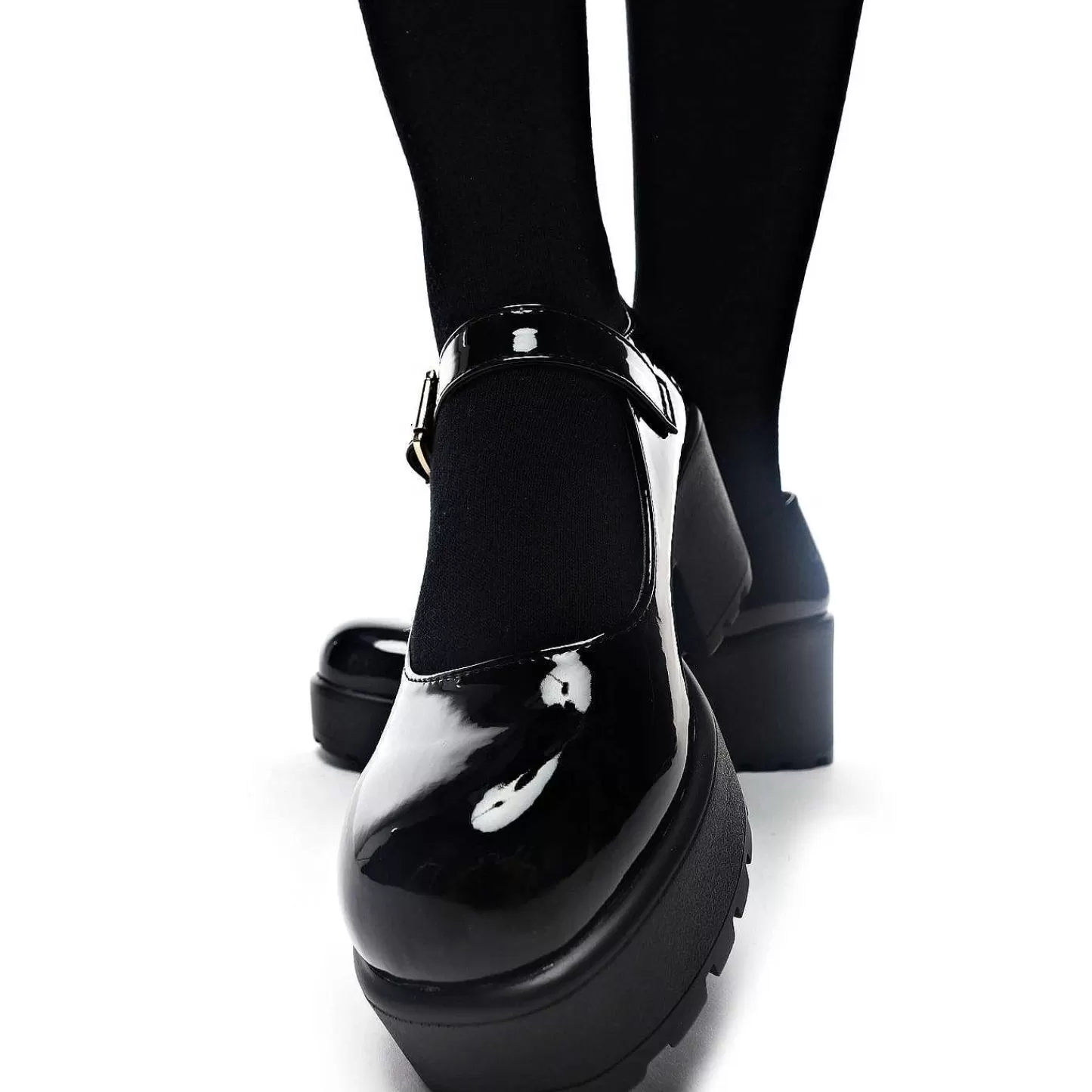 Best Czarne Buty Mary Jane Na Grubej Platformie Damskie Patent Mary Janes