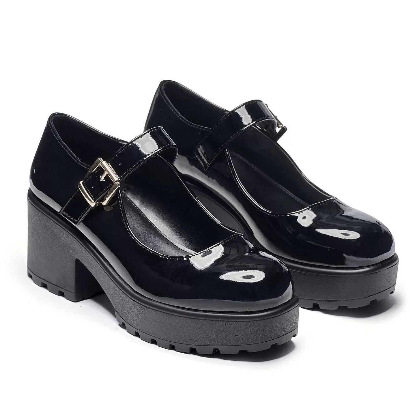 Outlet Czarne Buty Mary Jane Na Grubej Platformie Damskie Mary Janes Na Obcasie
