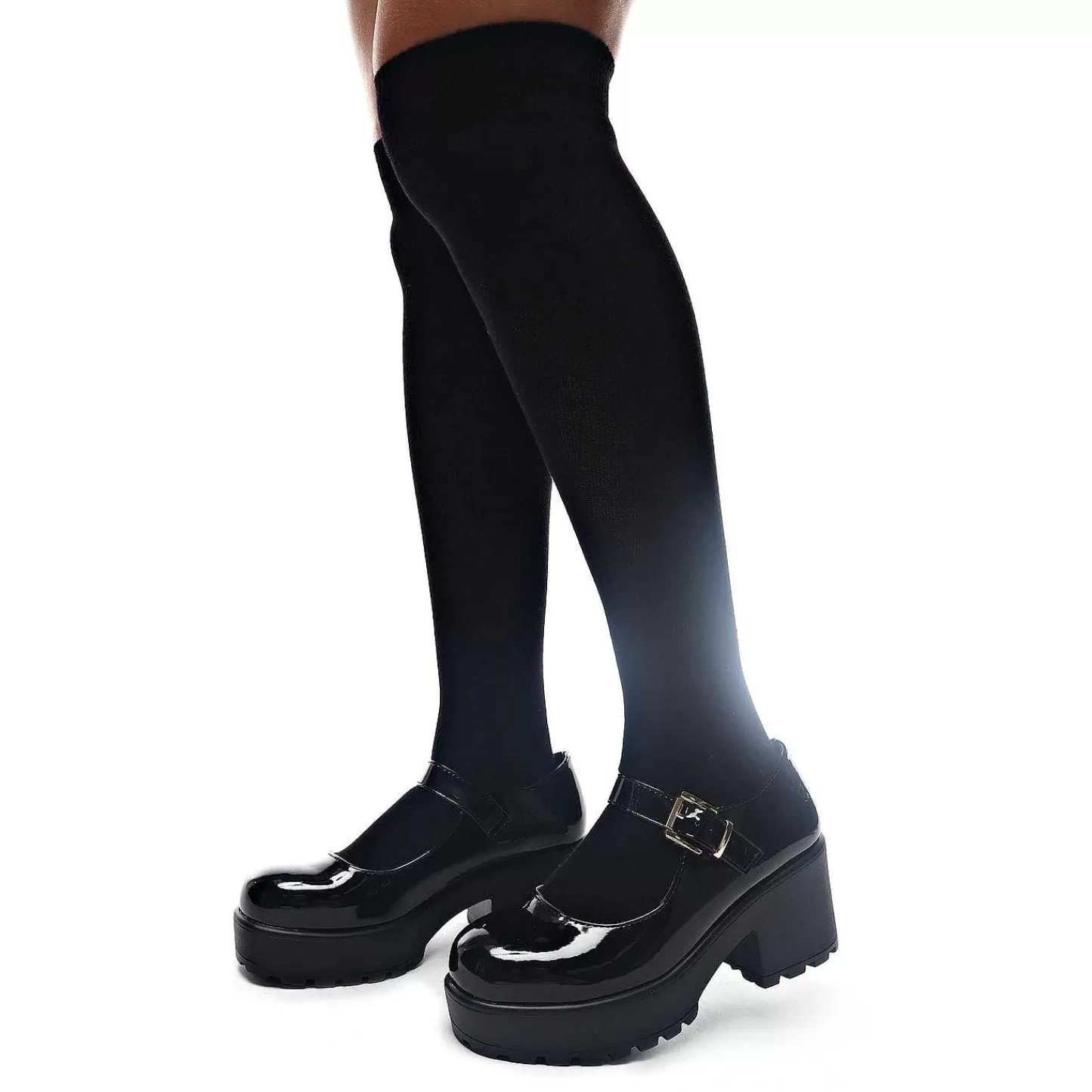 Best Czarne Buty Mary Jane Na Grubej Platformie Damskie Patent Mary Janes