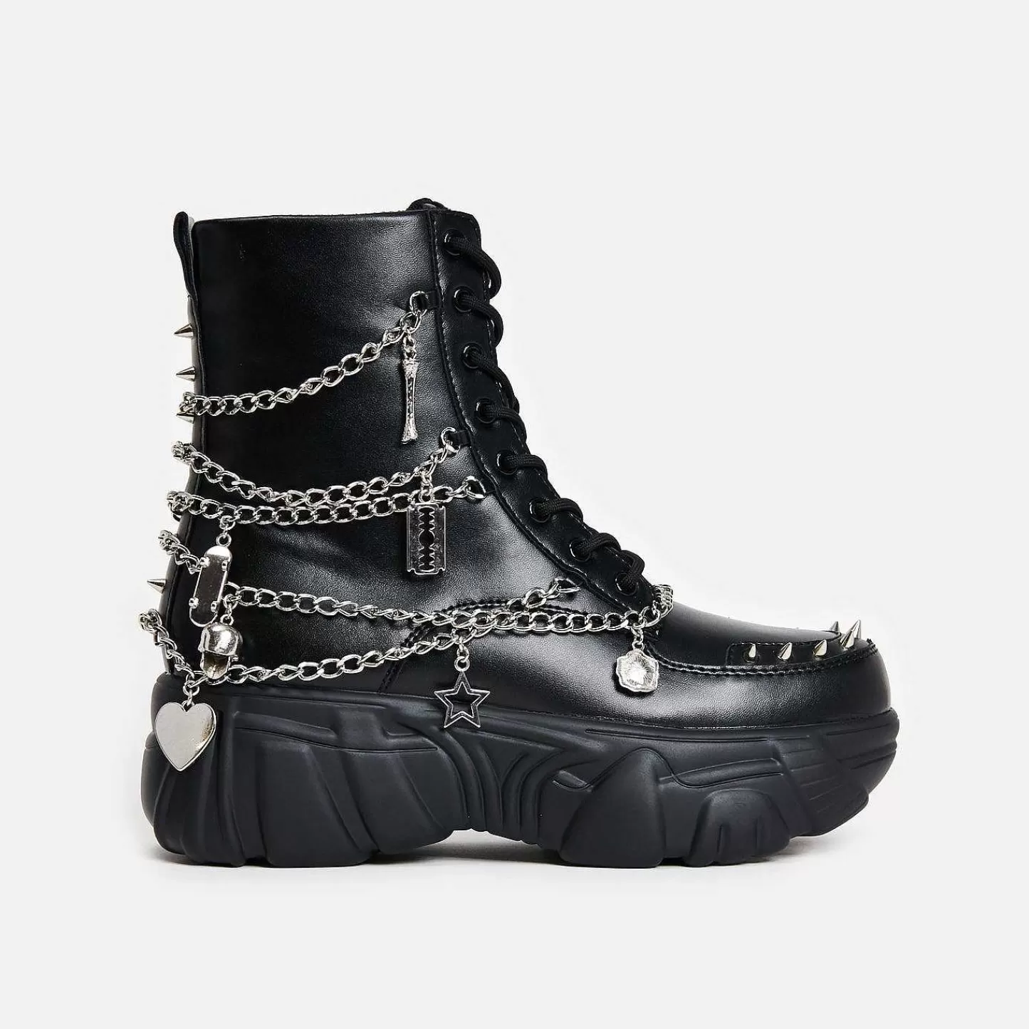 Clearance Czarne Buty Mystic Charm Z Koscia Catch Damskie Grube Buty