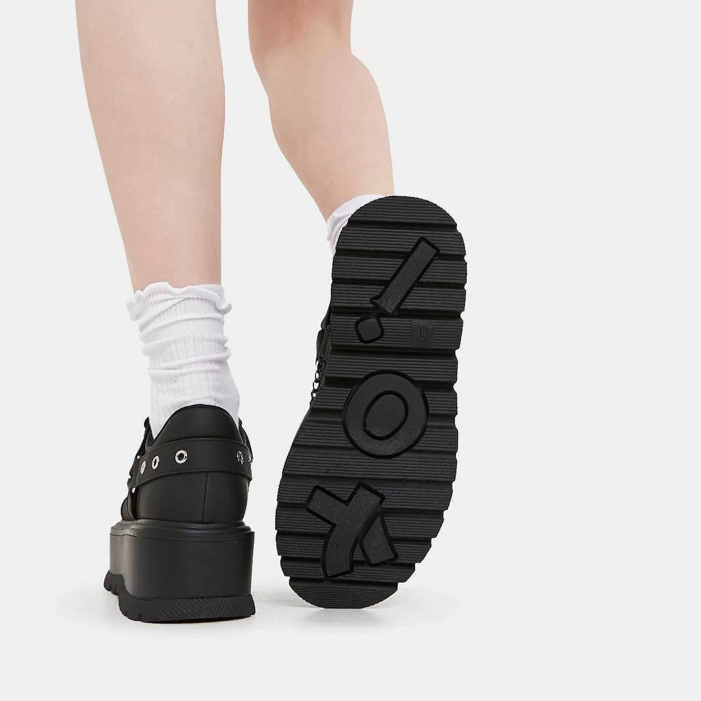 Discount Czarne Buty Na Platformie Retrograde Rebel Damskie Buty Na Platformie