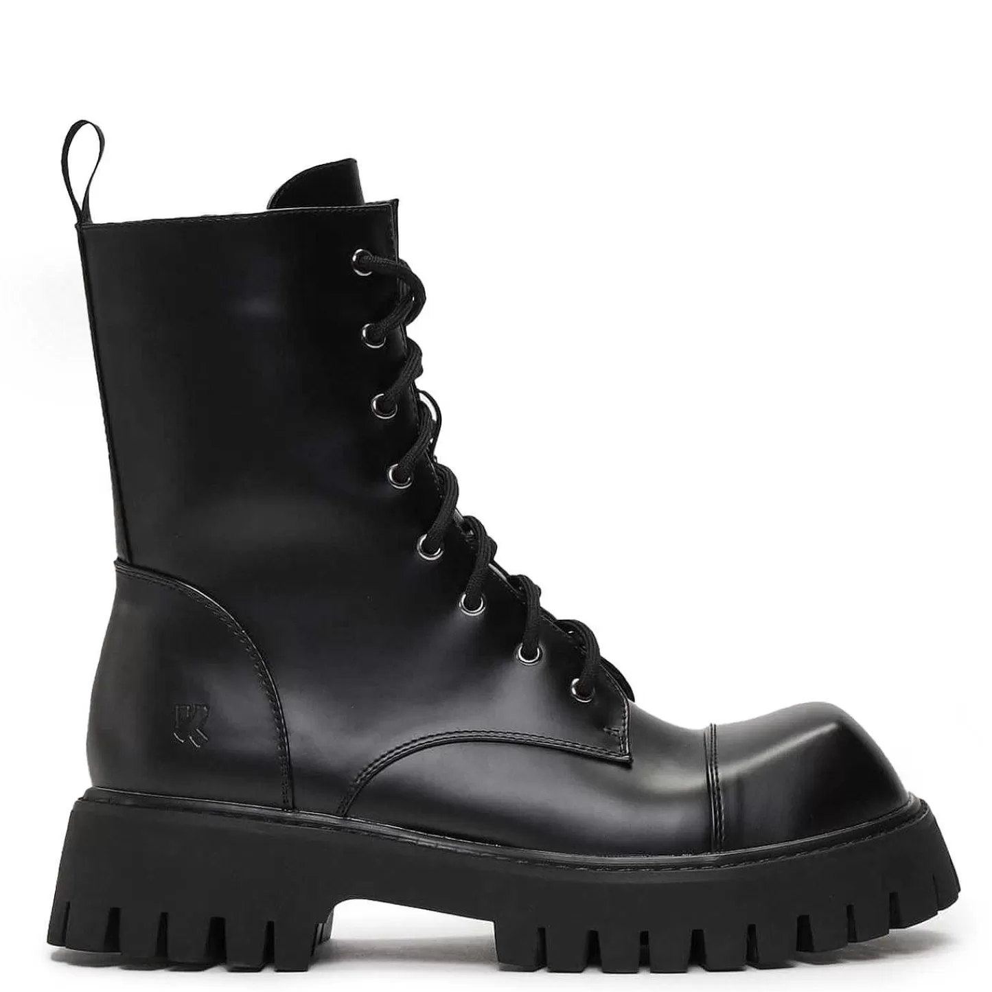 Discount Czarne, Sznurowane Buty Męskie Gimli Z Kwadratowymi Noskami Męskie Rozruch Platformy