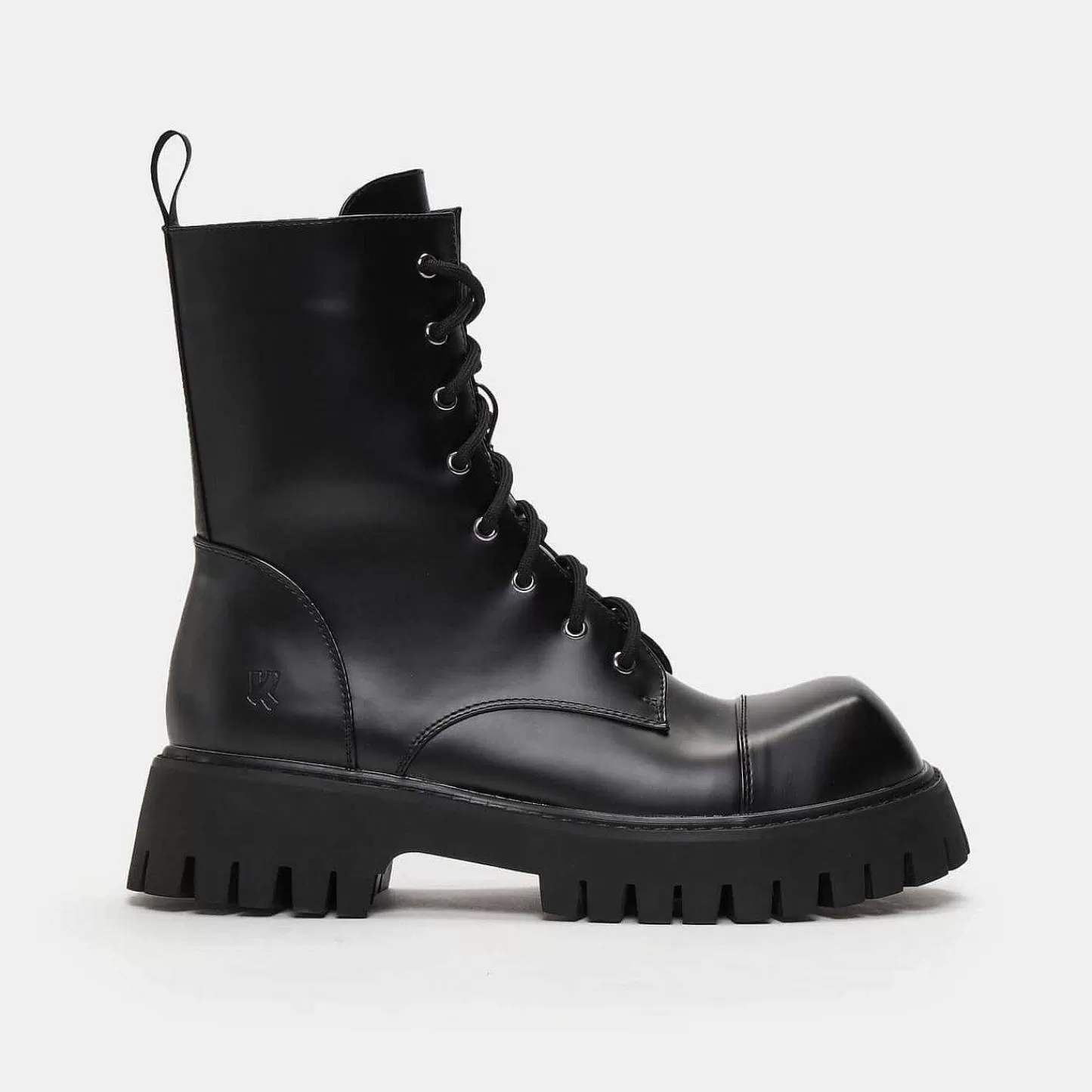 Discount Czarne, Sznurowane Buty Męskie Gimli Z Kwadratowymi Noskami Męskie Rozruch Platformy