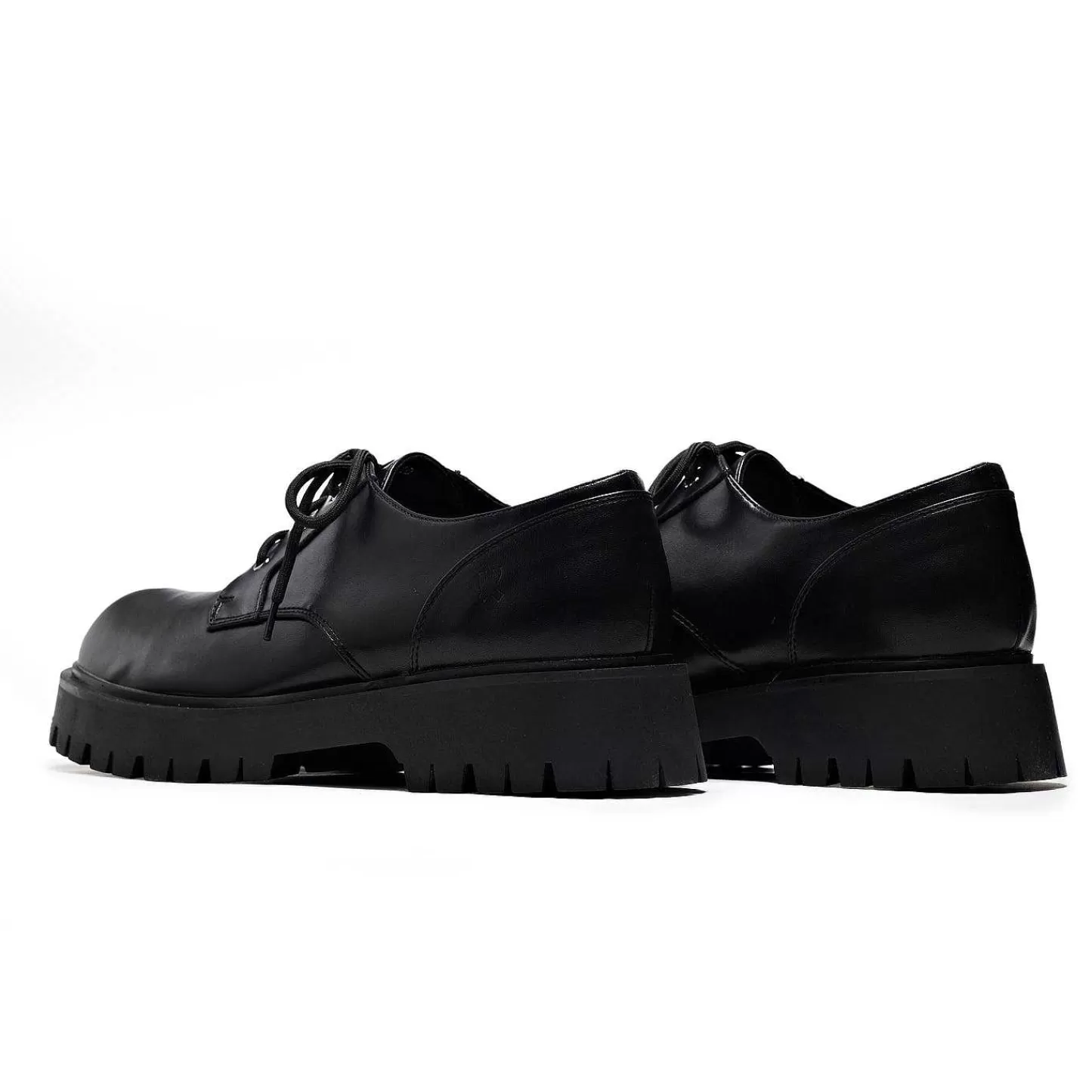 Clearance Czarne Sznurowane Buty Męskie Pinemoon Męskie Buty Sznurowane