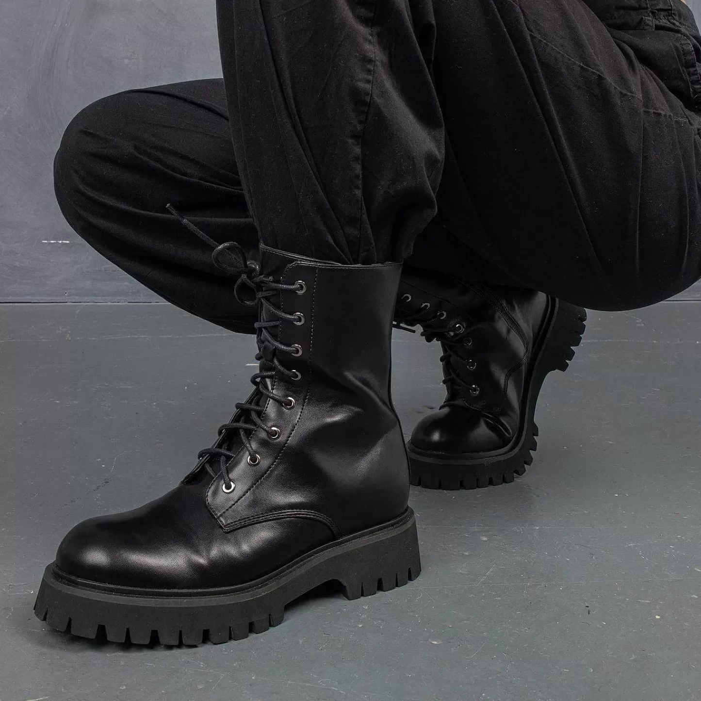 Sale Czarne Sznurowane Buty Wojskowe Anchor Damskie But Wojskowy