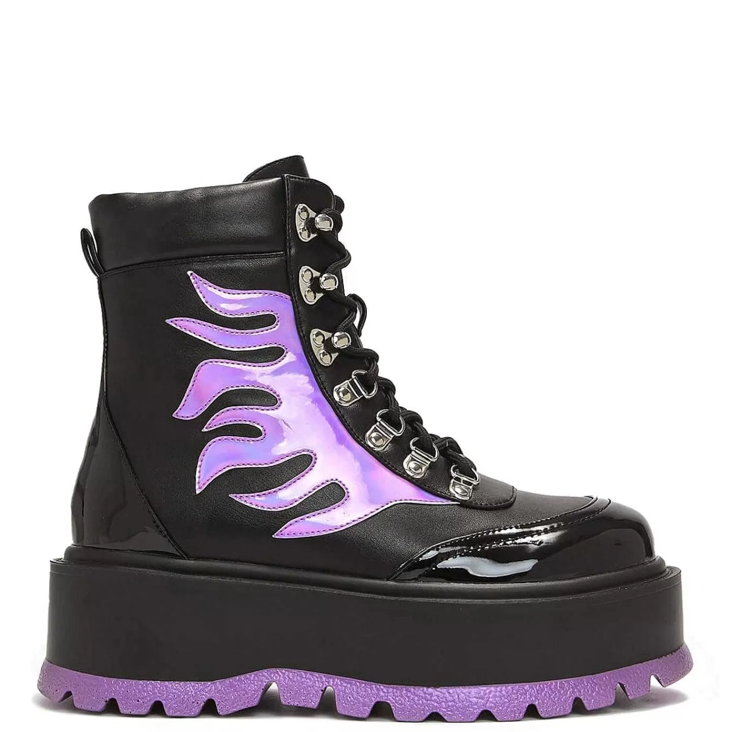 Cheap Fioletowe Buty Z Hologramowym Plomieniem Helios Damskie Rozruch Platformy