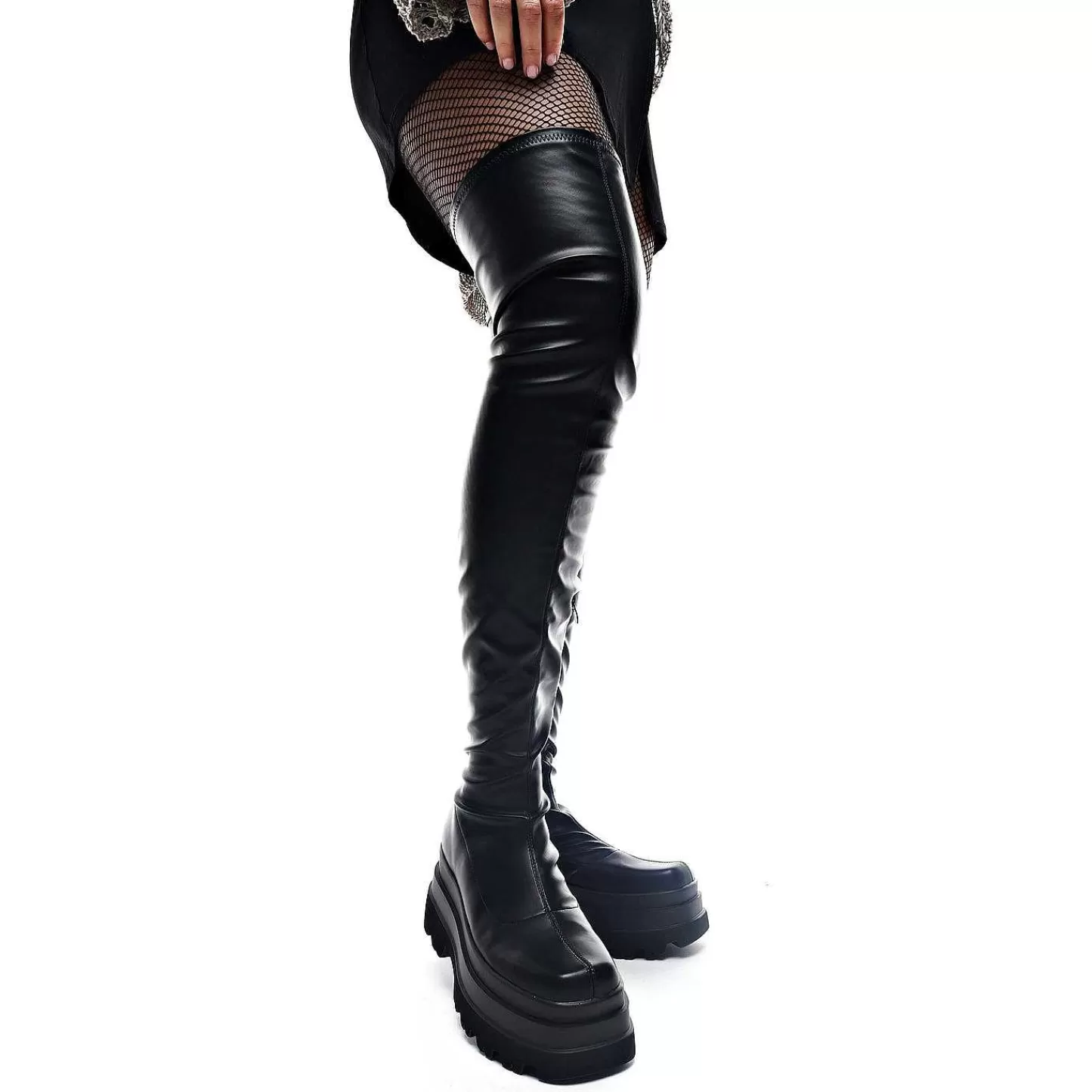 Shop Kozaki Za Kolano Elevation Plus Size Damskie Rozruch Platformy