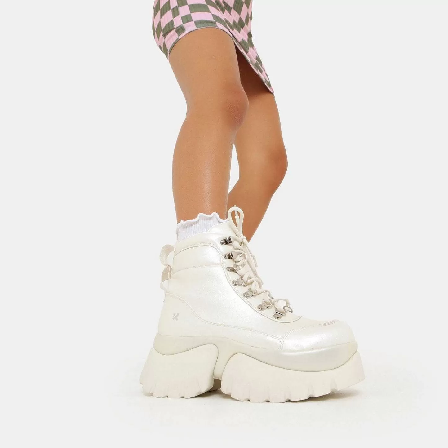 Best Sale Lepkie Biale Buty Na Platformie Damskie Grube Buty