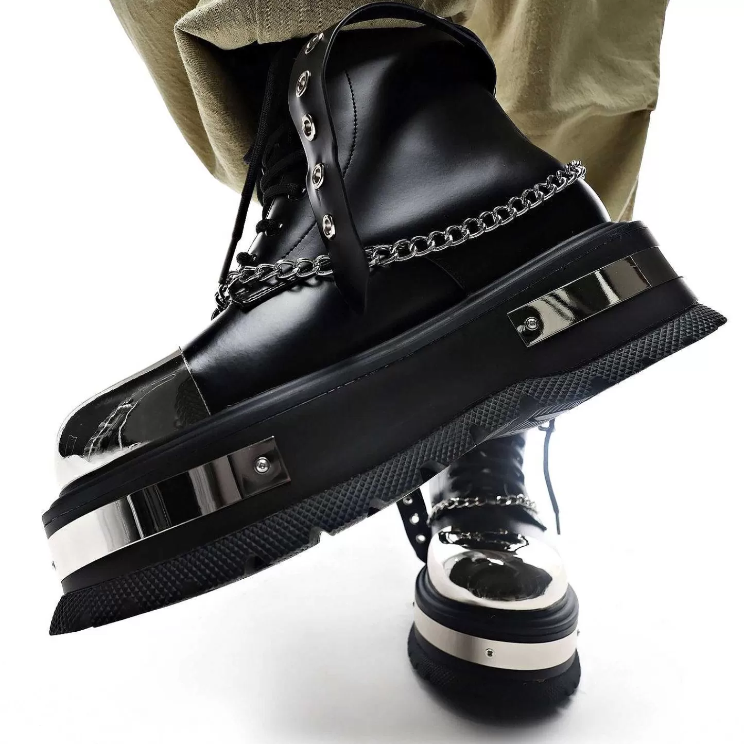 Discount Męskie Buty Na Platformie Sprzetowej Borin Męskie Czarne Buty