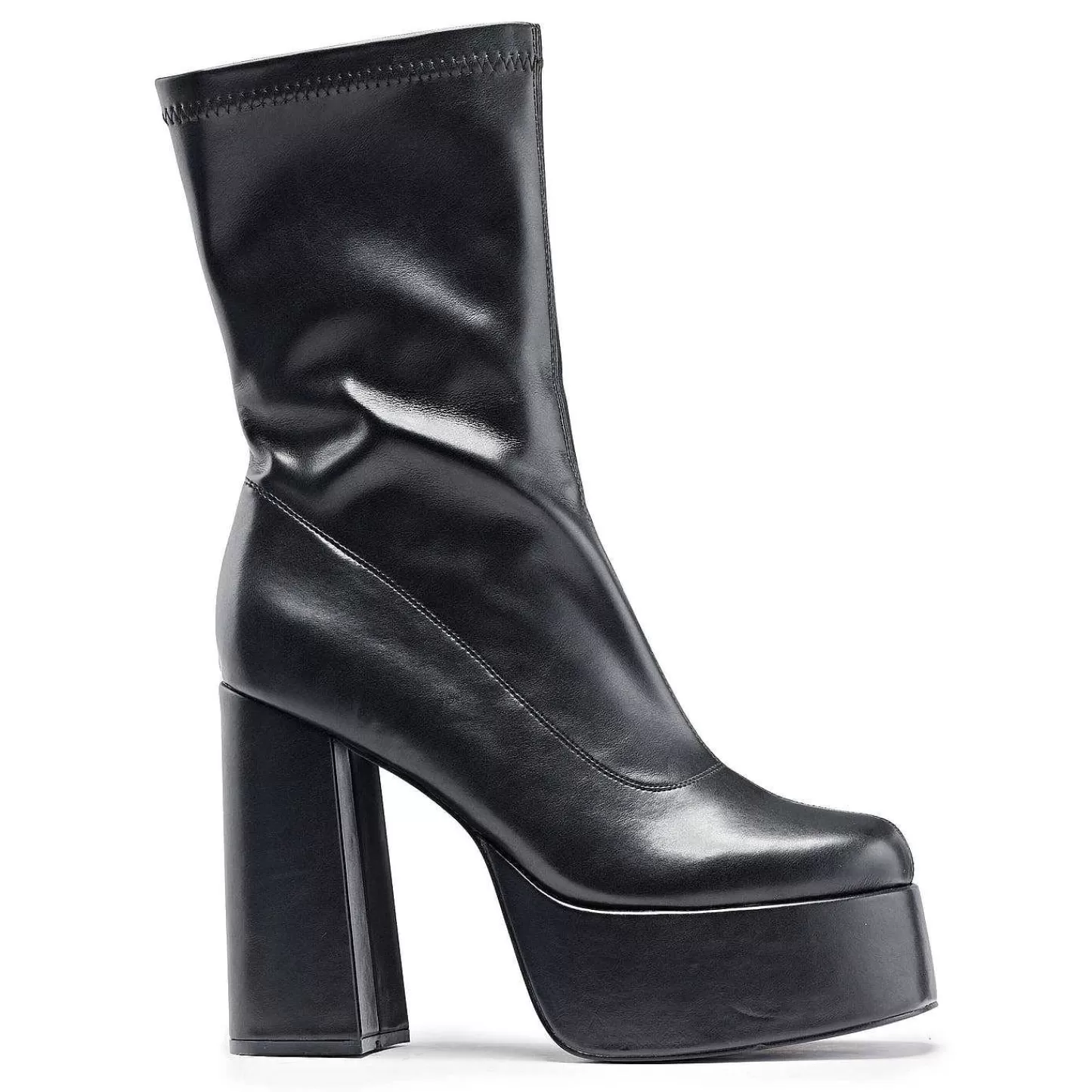 Shop Męskie Czarne Buty Na Obcasie Delano Na Platformie Męskie Buty Do Kostki