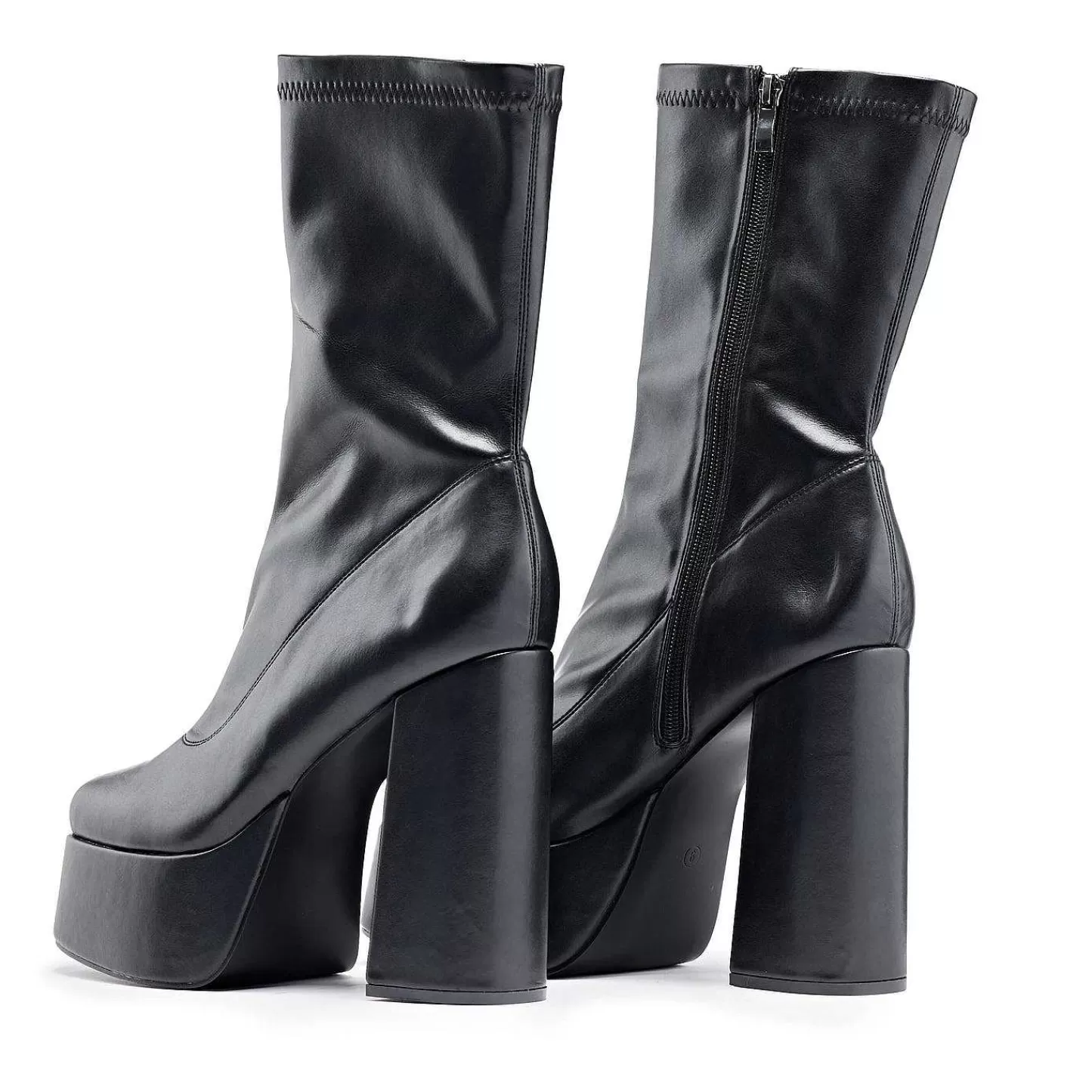 Shop Męskie Czarne Buty Na Obcasie Delano Na Platformie Męskie Buty Do Kostki