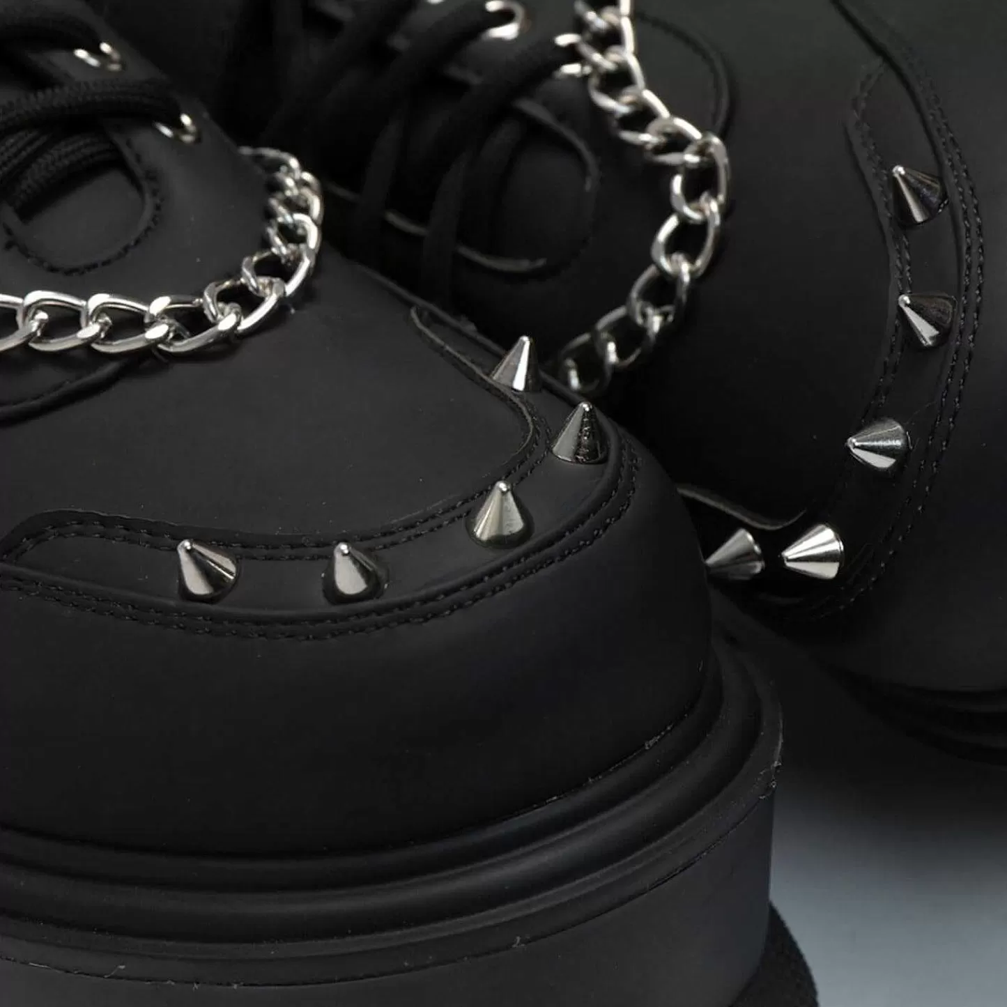 Clearance Męskie Czarne Buty Na Platformie Retrograde Rebel Męskie Zasznurować
