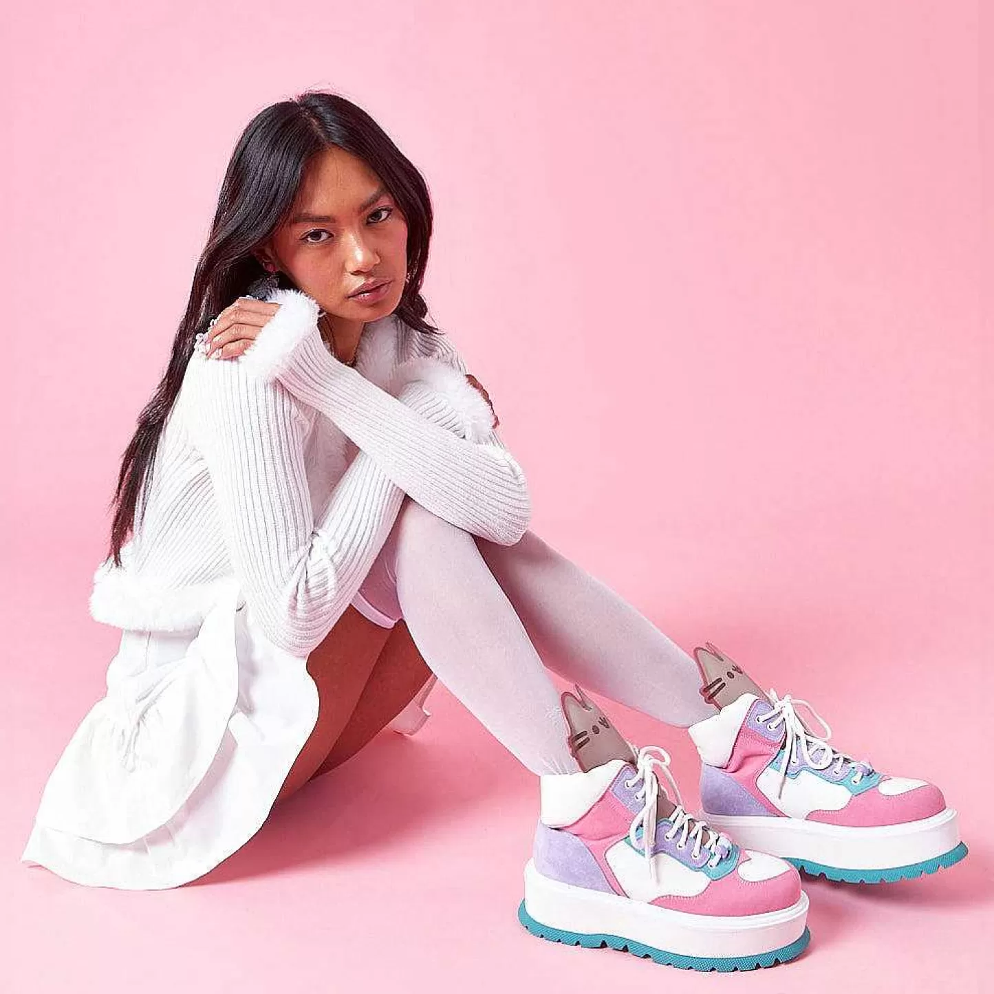 Cheap Pastelowe Buty Na Platformie Pusheen Cuddles Damskie Buty Do Kostki