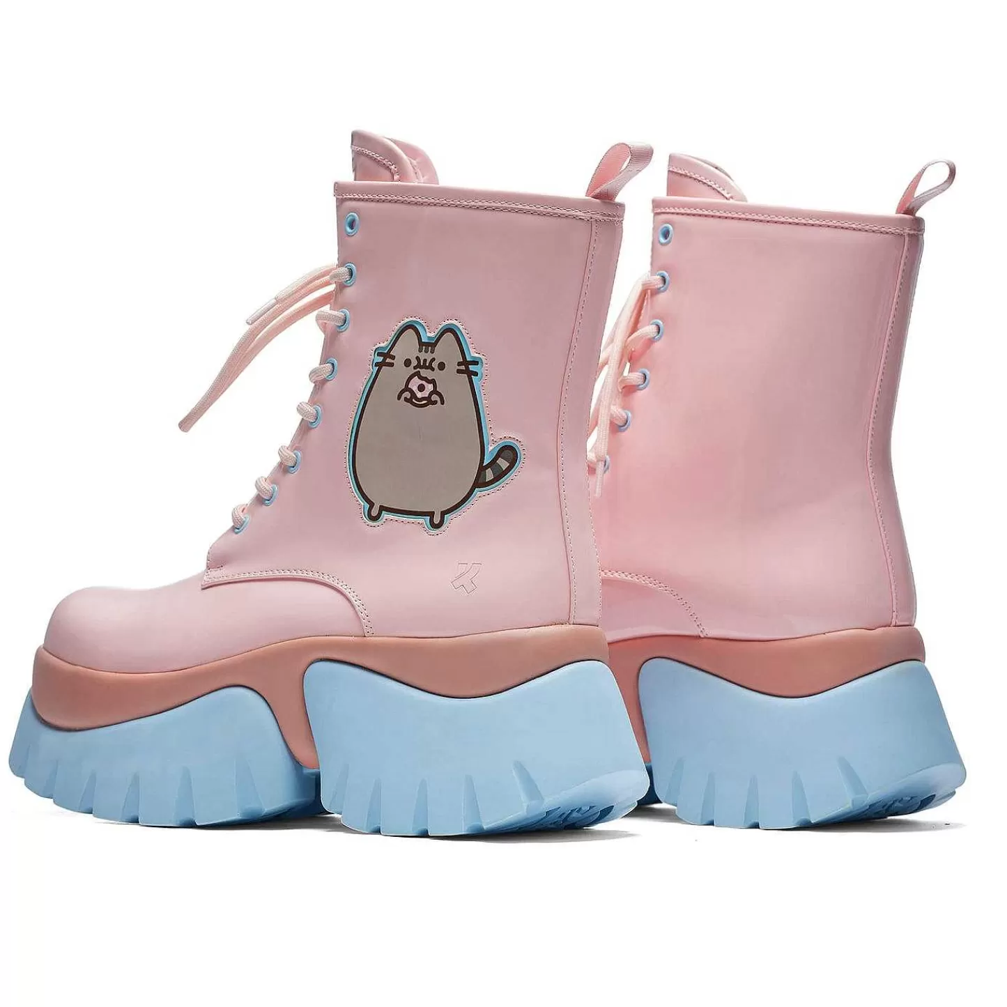 Cheap Pastelowe Lakierowane Buty Pusheen Donuts Damskie Buty Platformowe