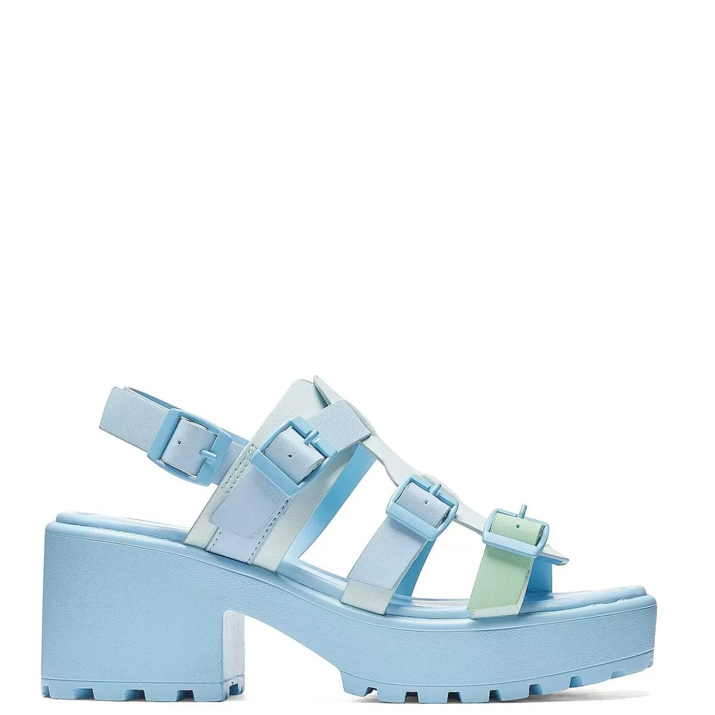 Fashion Sandaly Sugar Season Z Masywna Klamra Niebieskie Damskie Sandaly Na Platformie