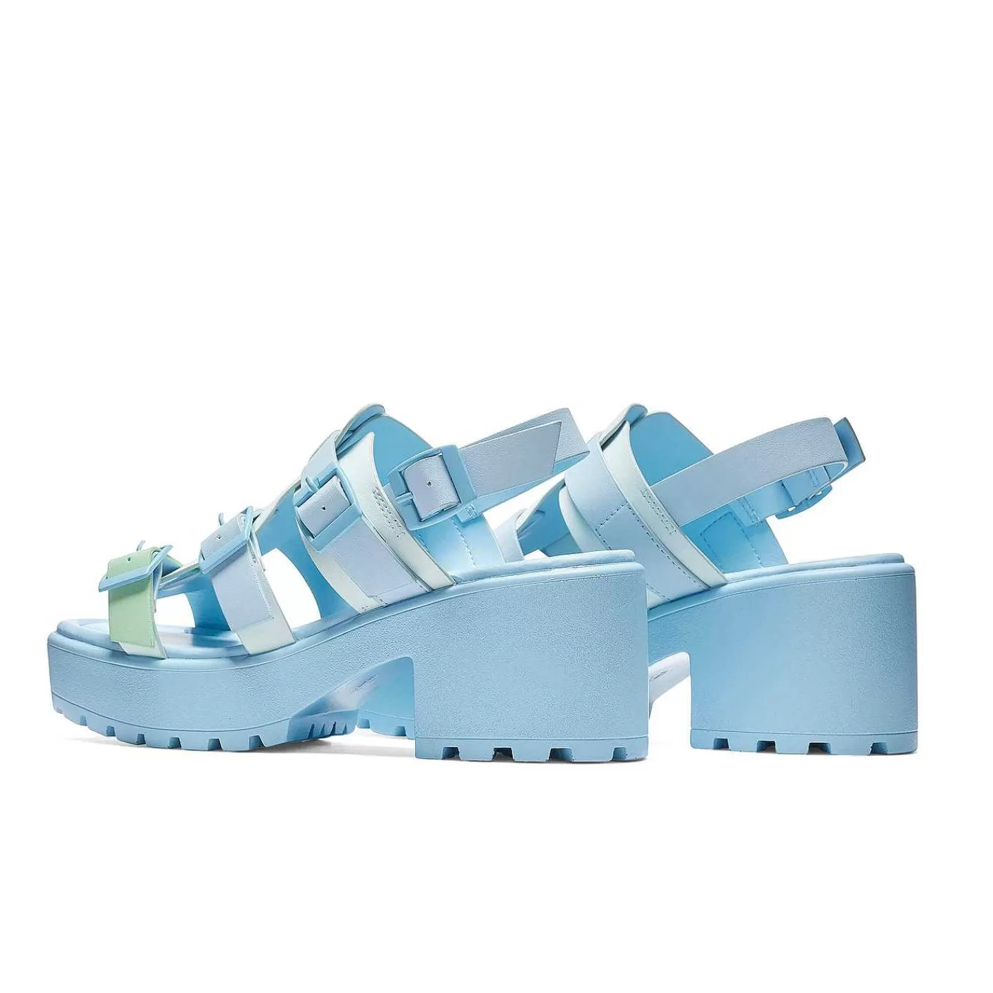 Fashion Sandaly Sugar Season Z Masywna Klamra Niebieskie Damskie Sandaly Na Platformie