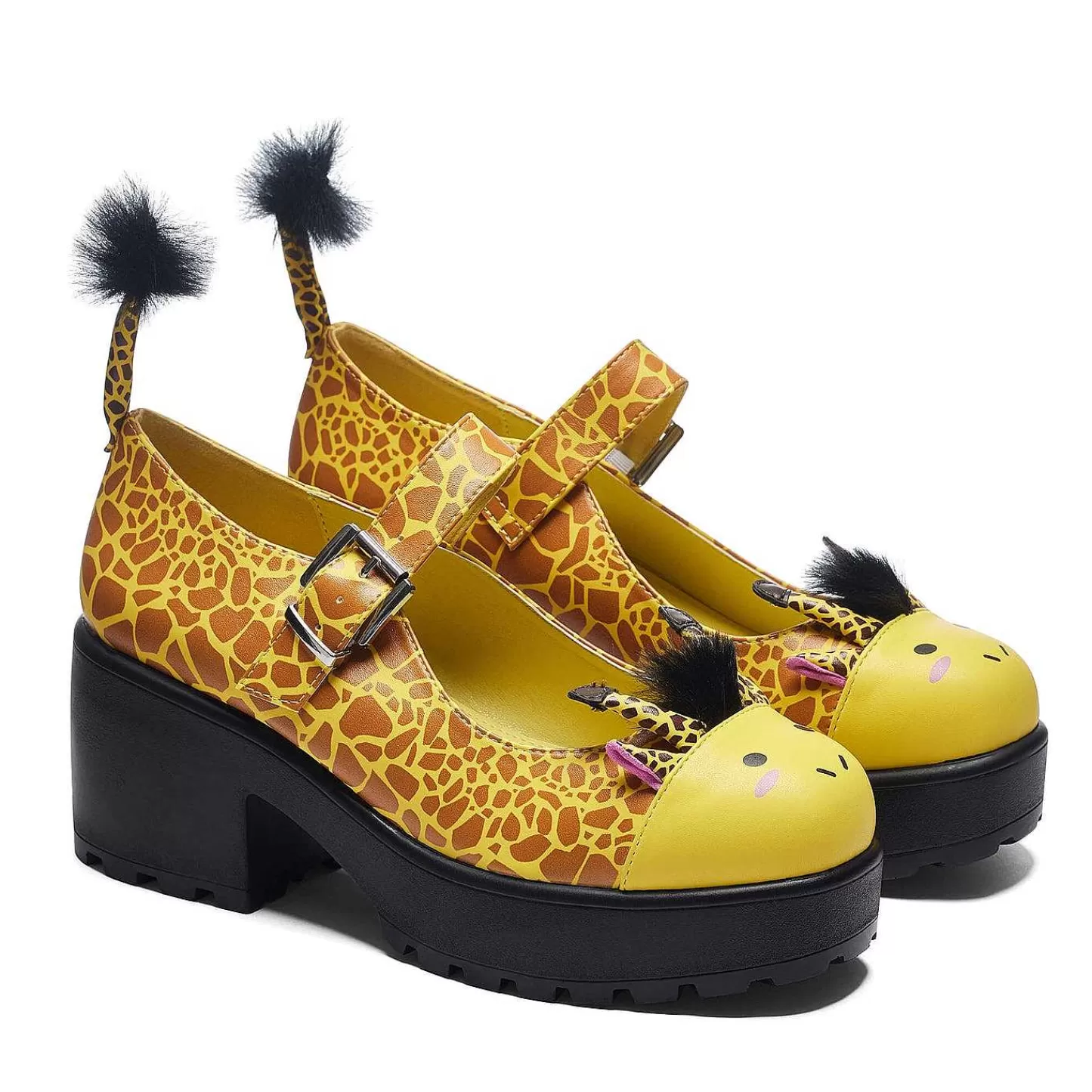 New Tira Mary Janes „Edycja Wypasanej Zyrafy" | Obuwie Koi Damskie Zwierzę Mary Janes