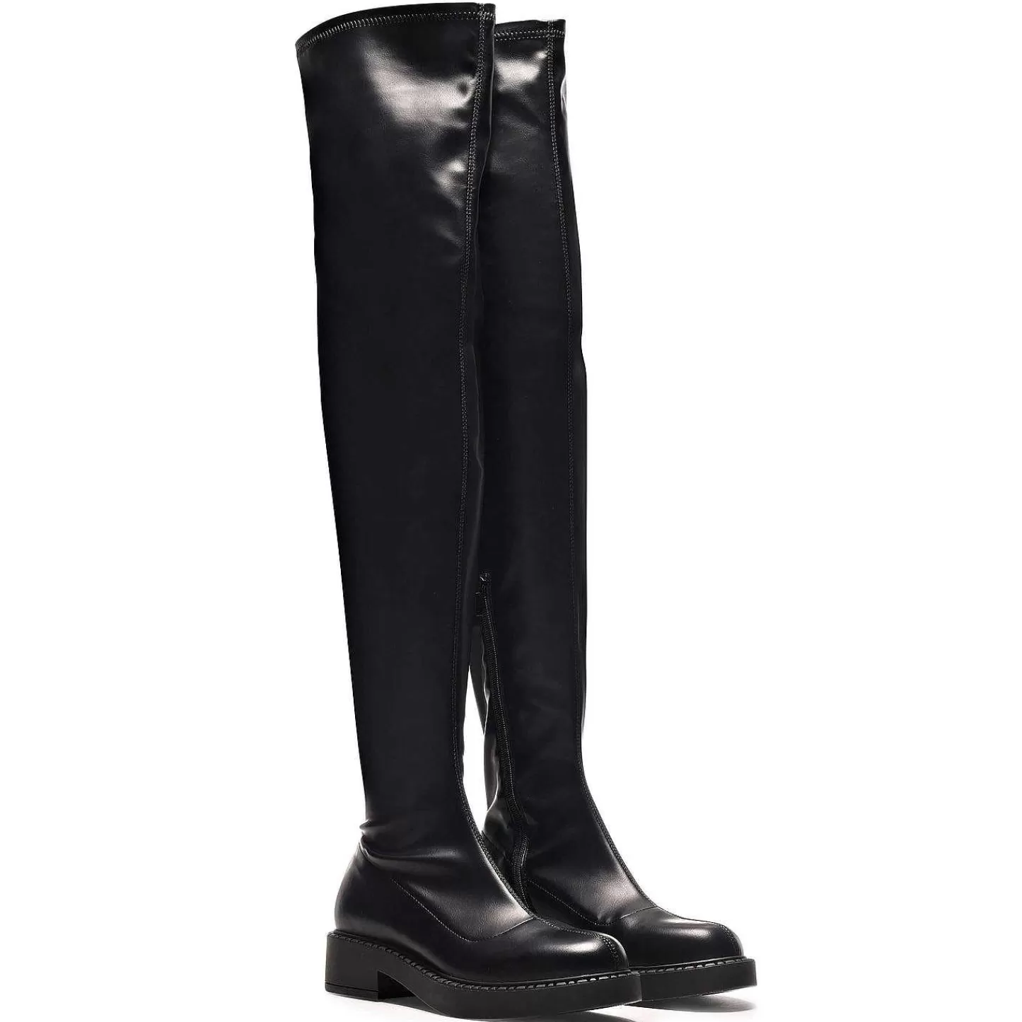 Fashion Wysokie Buty Commander Ze Stretchem Damskie Dlugie Buty