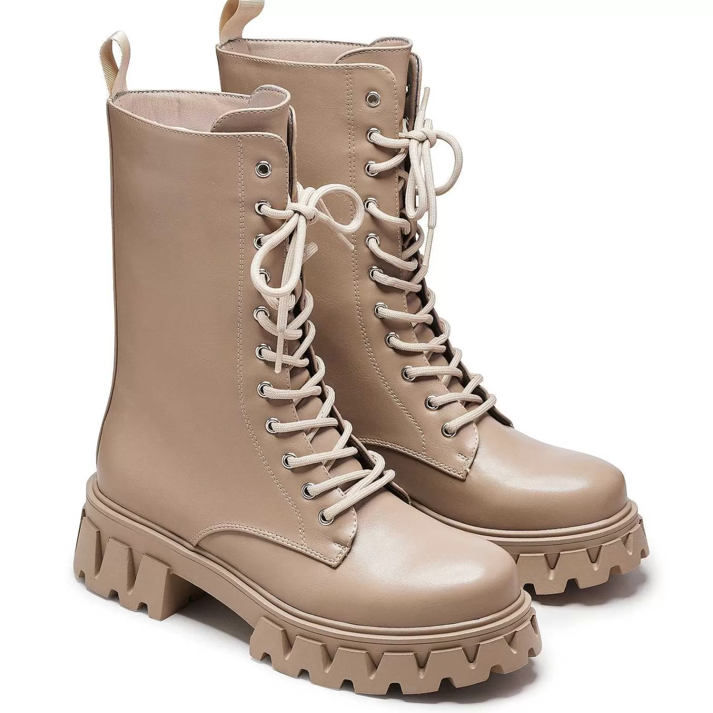 Best Wysokie Sznurowane Buty Siren - Dust Damskie Buty Platformowe